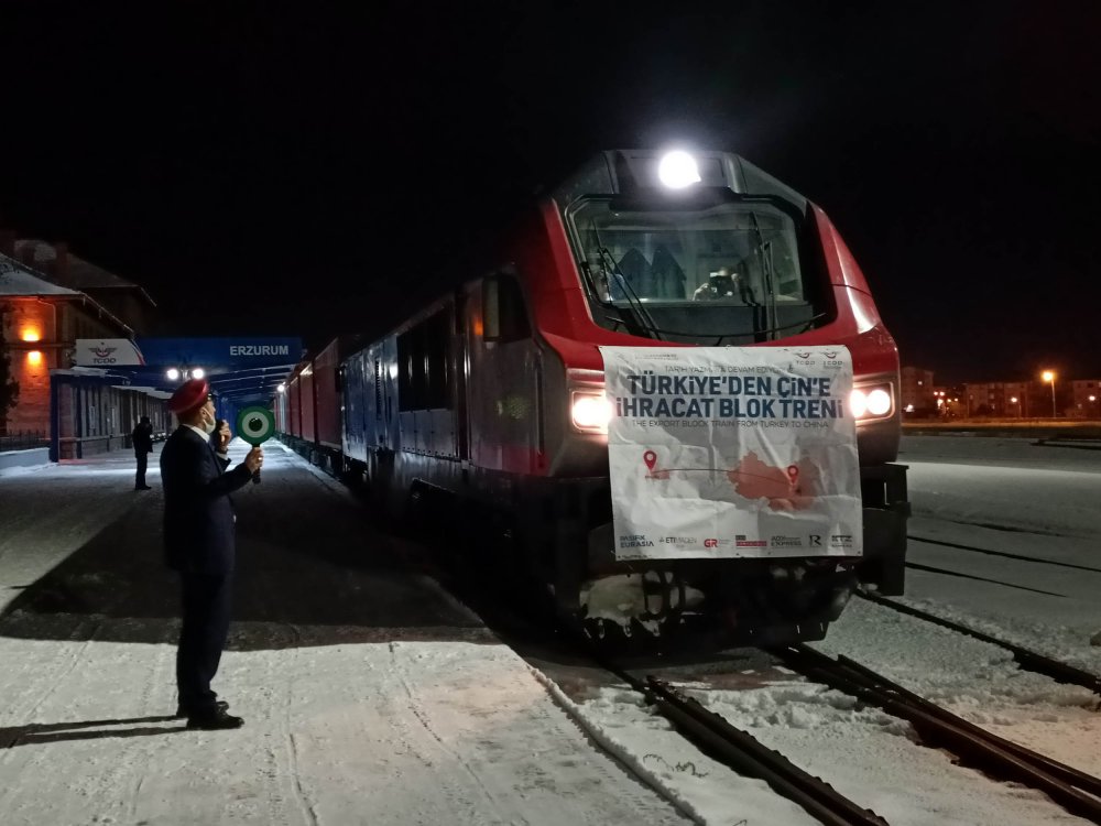 Çin'e yapılan bor ihracatında ilk tren Erzurum'a ulaştı