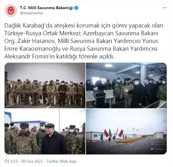MSB: Türkiye-Rusya Ortak Merkezi açıldı