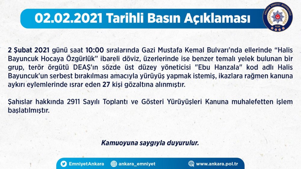 Ankara'da DEAŞ destekçisi 27 kişi gözaltına alındı