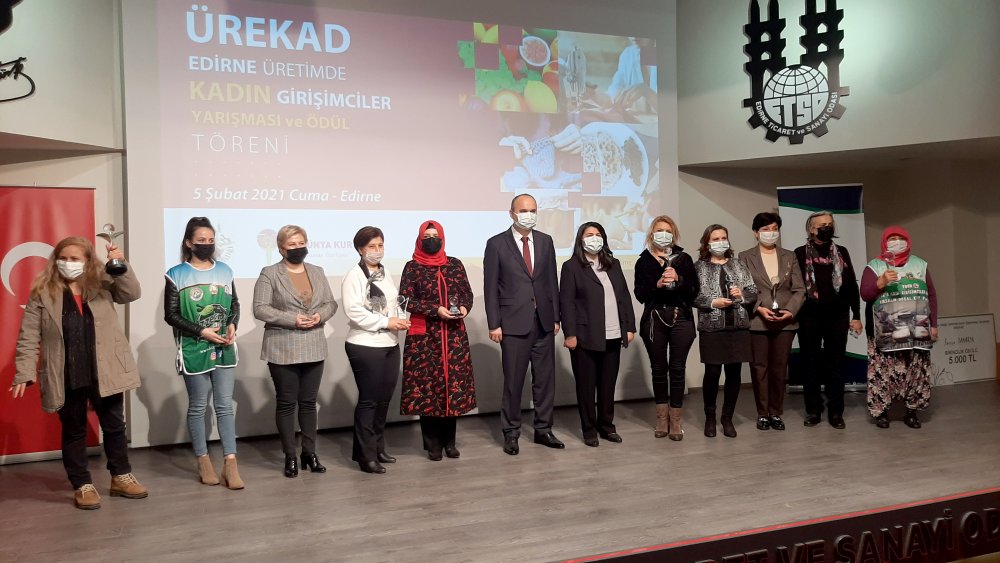 Edirne'de, ‘Üretimde Kadın Girişimciler Yarışması’nda ödüller sahiplerini buldu