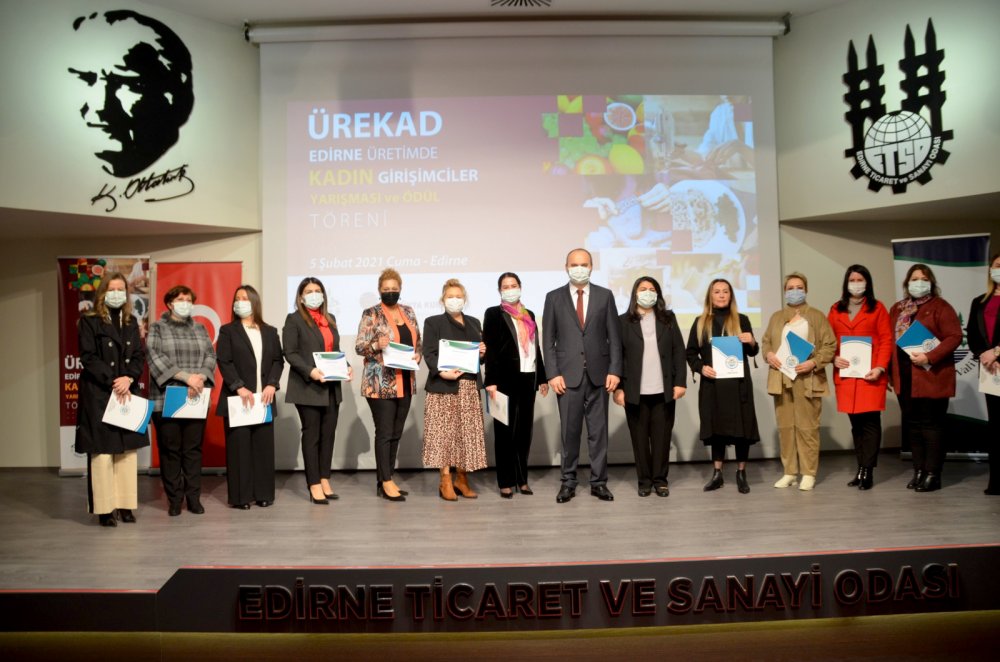 Edirne'de, ‘Üretimde Kadın Girişimciler Yarışması’nda ödüller sahiplerini buldu