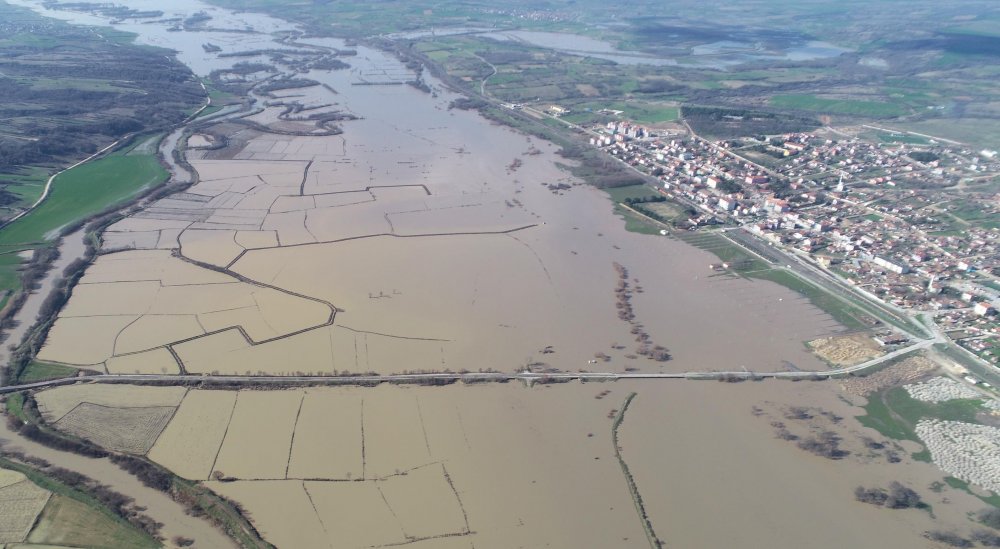 Ergene Nehri'nin alarm seviyesi 'turuncu'ya döndü