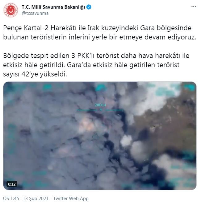MSB duyurdu! Gara'da 3 terörist daha etkisiz hale getirildi!