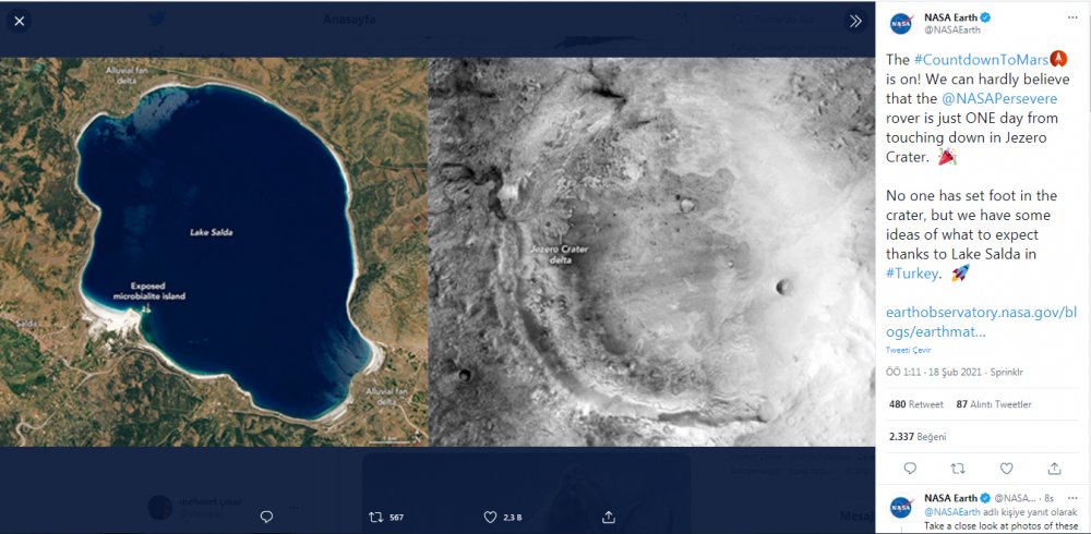 NASA'dan Salda paylaşımı: Mars'a dair fikir verecek