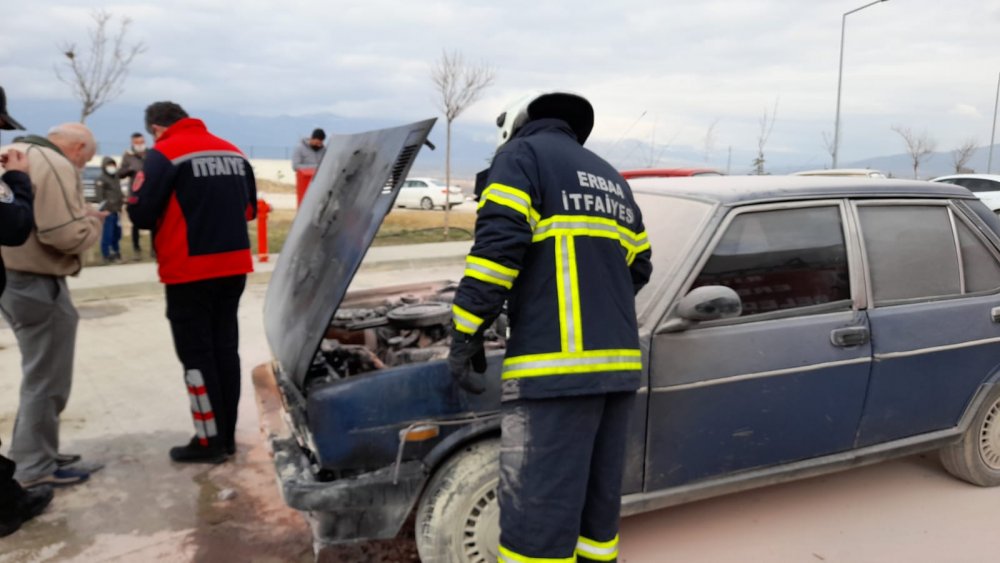Hastane bahçesinde korkutan yangın!