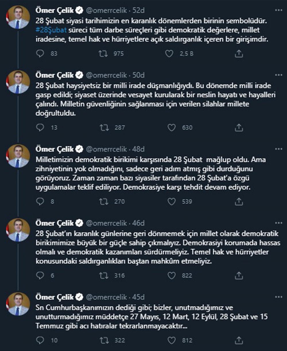 AK Parti'li Çelik: 28 Şubat haysiyetsiz bir milli irade düşmanlığıydı