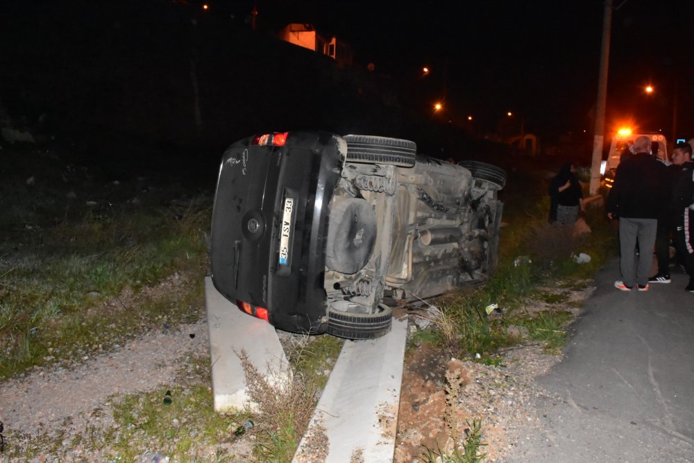 Takla atan araçtan 'emniyet kemeri' sayesinde burnu bile kanamadan çıktı