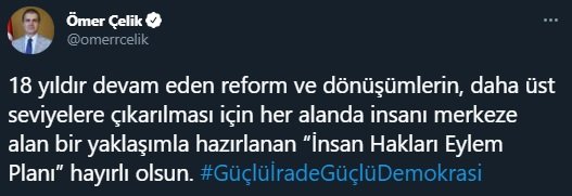 AK Parti'li Çelik: İnsan Hakları Eylem Planı hayırlı olsun