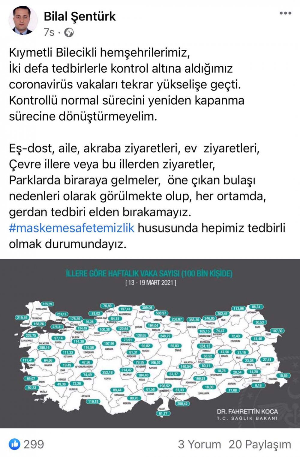 Bilecik’te bir mahalleye koronavirüs karantinası