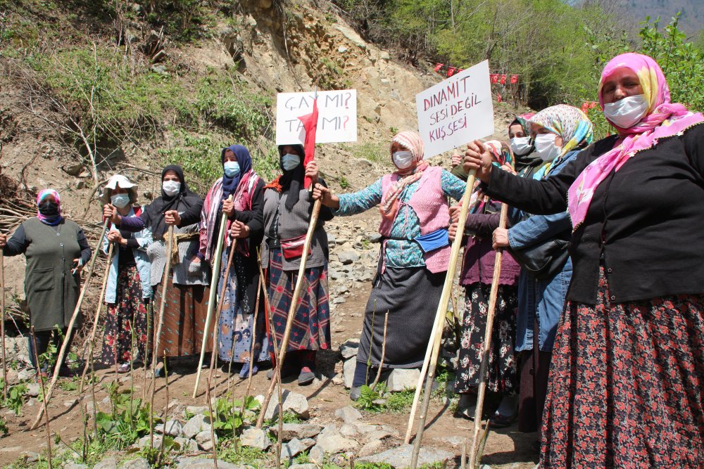 Rize'de arı kovanlarıyla direniş