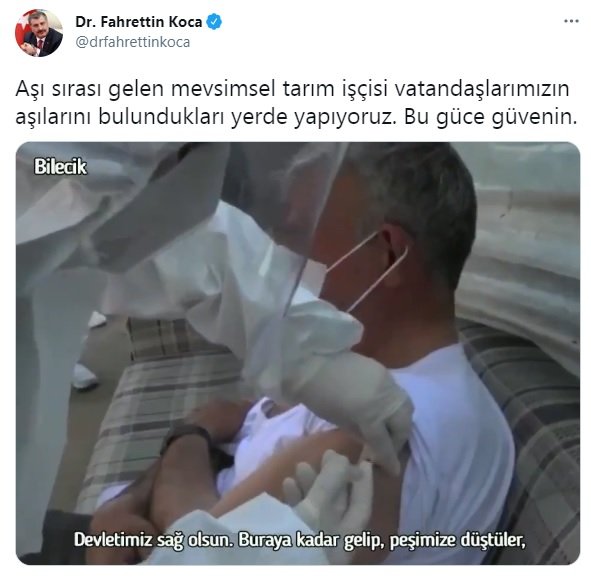 Sağlık Bakanı Koca'dan tarım işçileri için aşı açıklaması