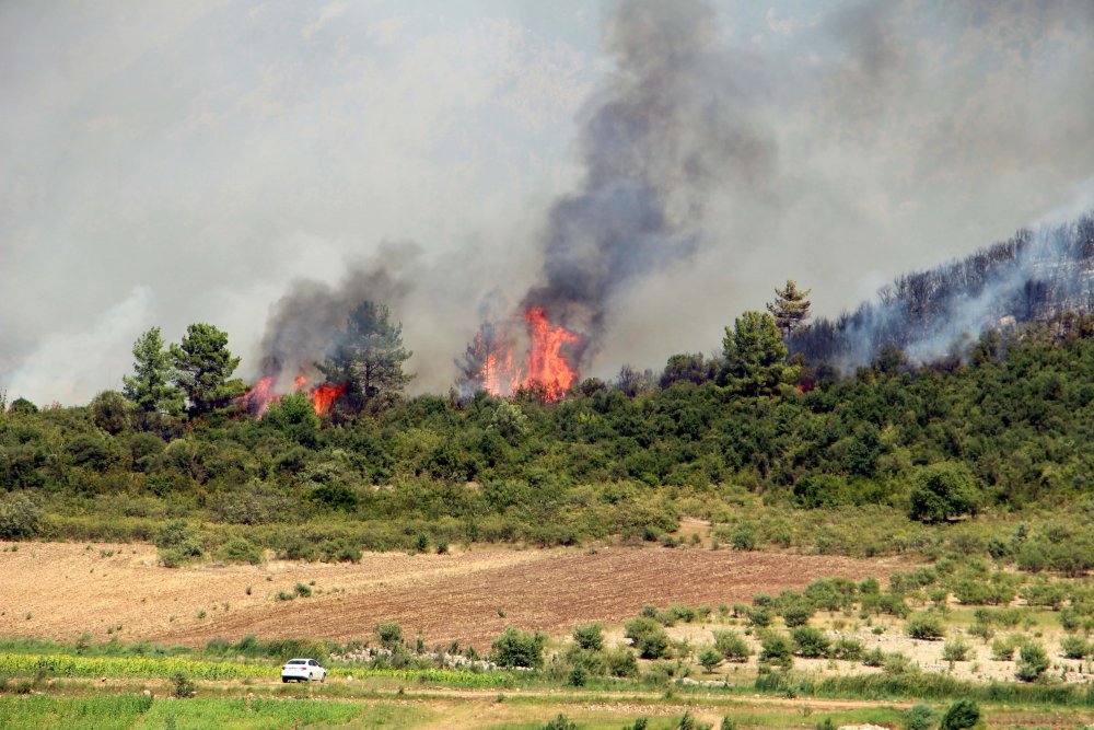 ISPARTA'DA ORMAN YANGINI YERLEŞİM YERLERİNE ULAŞTI, MAHALLE TAHLİYE EDİLDİ