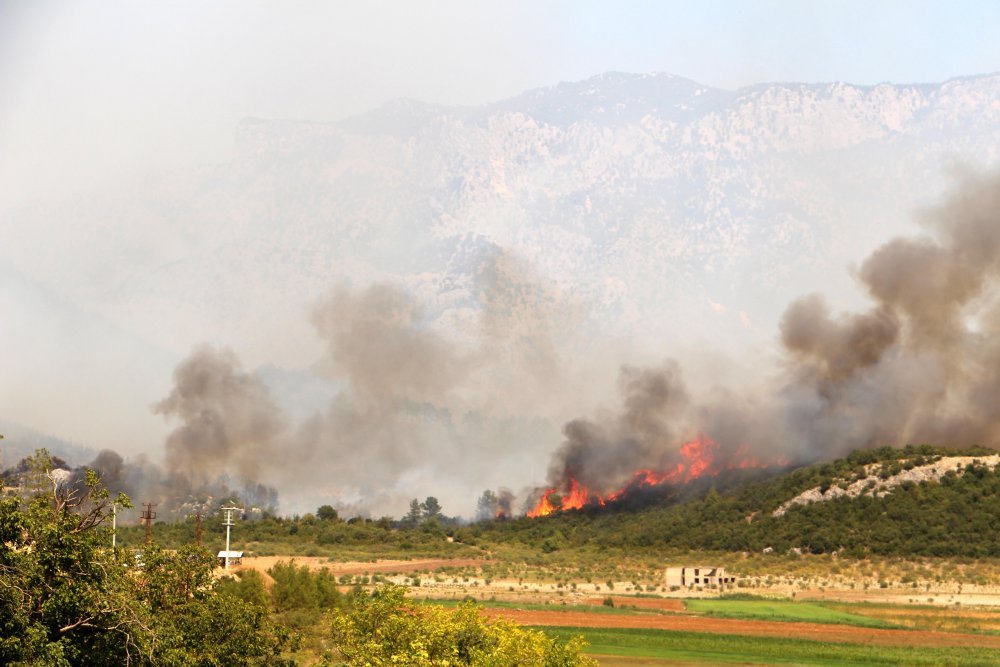 ISPARTA'DA ORMAN YANGINI YERLEŞİM YERLERİNE ULAŞTI, MAHALLE TAHLİYE EDİLDİ