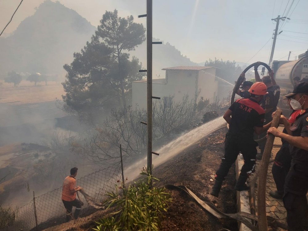 Marmaris'teki yangında 5'inci gün; 35 keçi yanmaktan kurtarıldı