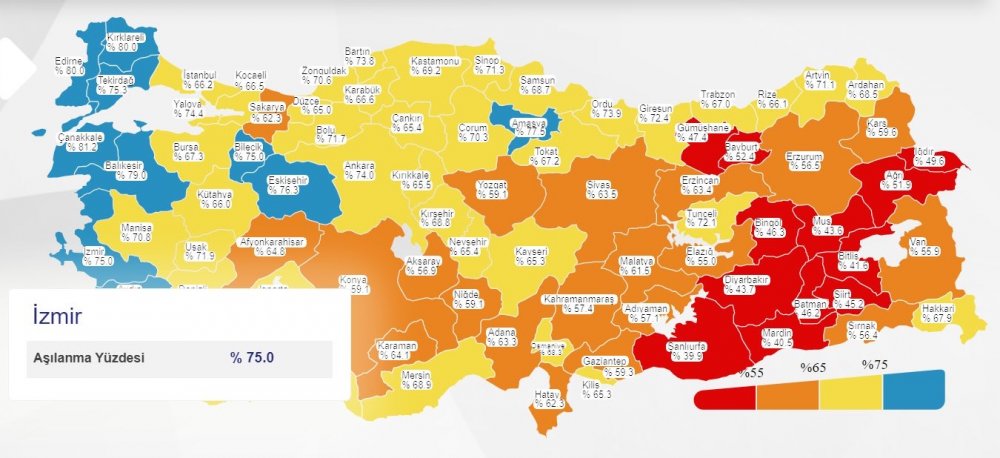 İzmir aşılamada mavi kategoriye girdi