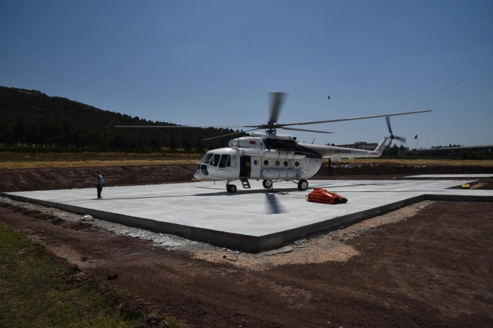 Orman yangınları için kiralanan helikopter Eskişehir’de