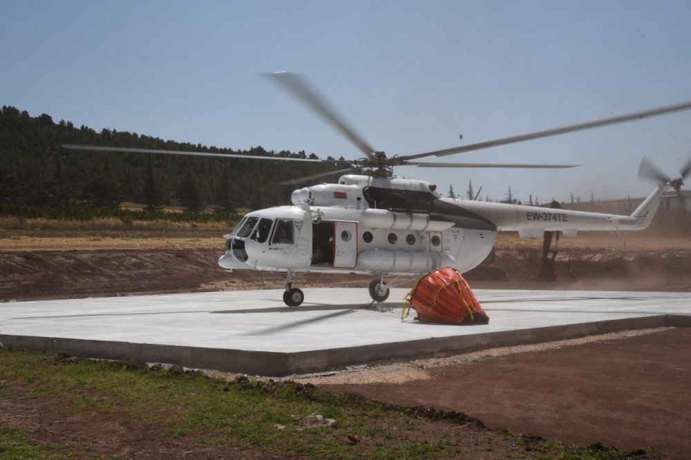 Orman yangınları için kiralanan helikopter Eskişehir’de