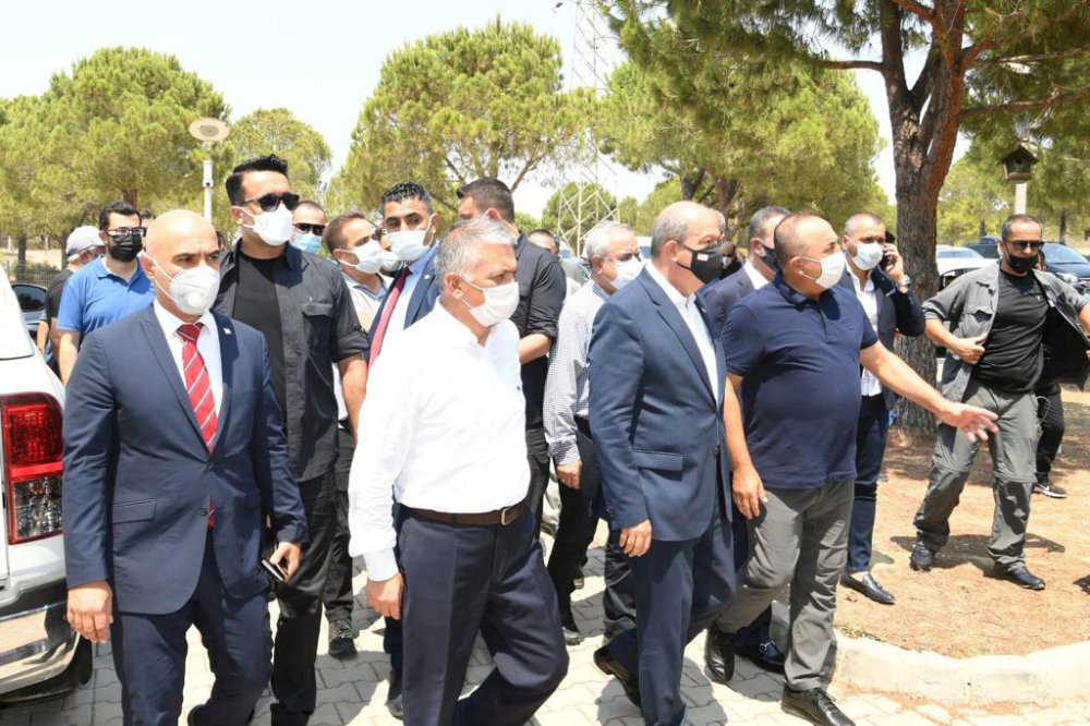 Sekiz gündür cayır cayır yanan Manavgat'a KKTC Cumhurbaşkanı Ersin Tatar ziyareti