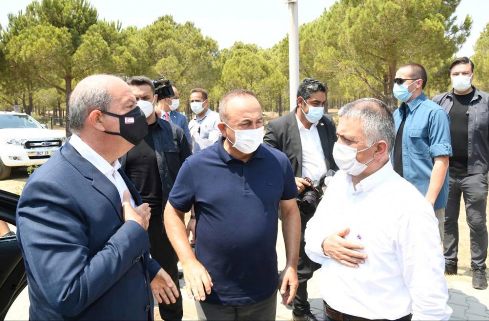 Sekiz gündür cayır cayır yanan Manavgat'a KKTC Cumhurbaşkanı Ersin Tatar ziyareti