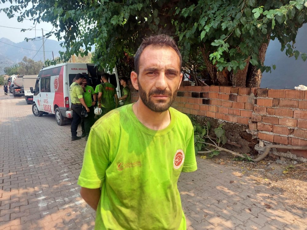 Babasını toprağa verdi, söndürme çalışmaları için Marmaris'e koştu