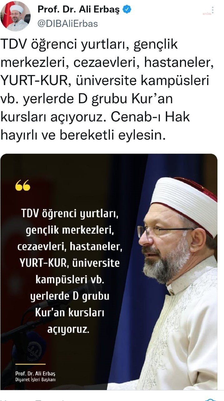 Diyanet kolları sıvadı! Üniversite kampüsleri, öğrenci yurtları ve hastanelerde Kur’an kursları açılacak
