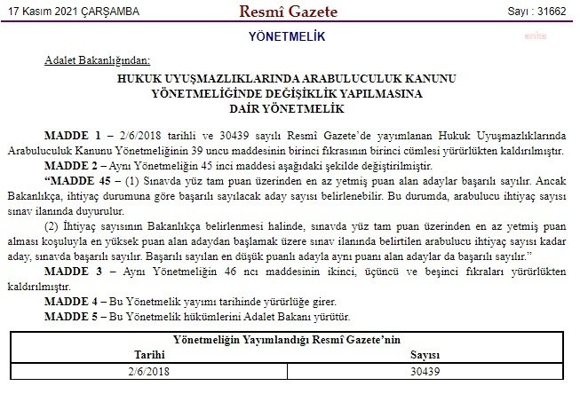 Adalet Bakanlığı'ndan sınav sisteminde değişiklik