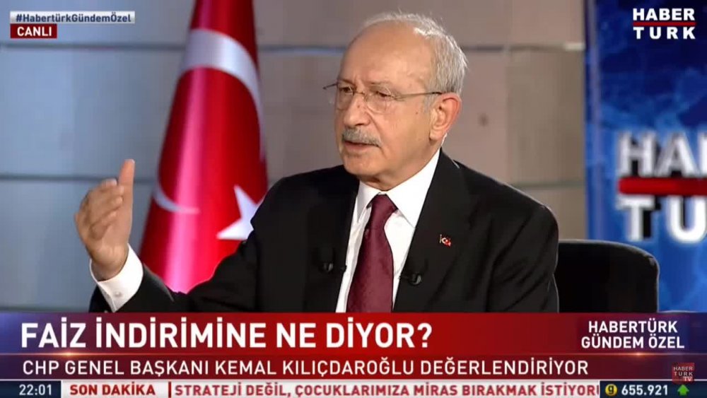 KILIÇDAROĞLU: “FAİZİ İNDİRMEK Mİ İSTİYOR? KİŞİLERİN VERGİ BORCU OLDUĞU ZAMAN ONLARDAN YILLIK 19,2 FAİZ ALINIYOR. 1’E İNDİRSİN”