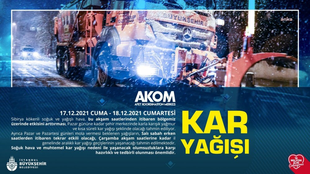 AKOM'dan İstanbul için uyarı: Sibirya kökenli soğuk ve kar yağışı geliyor