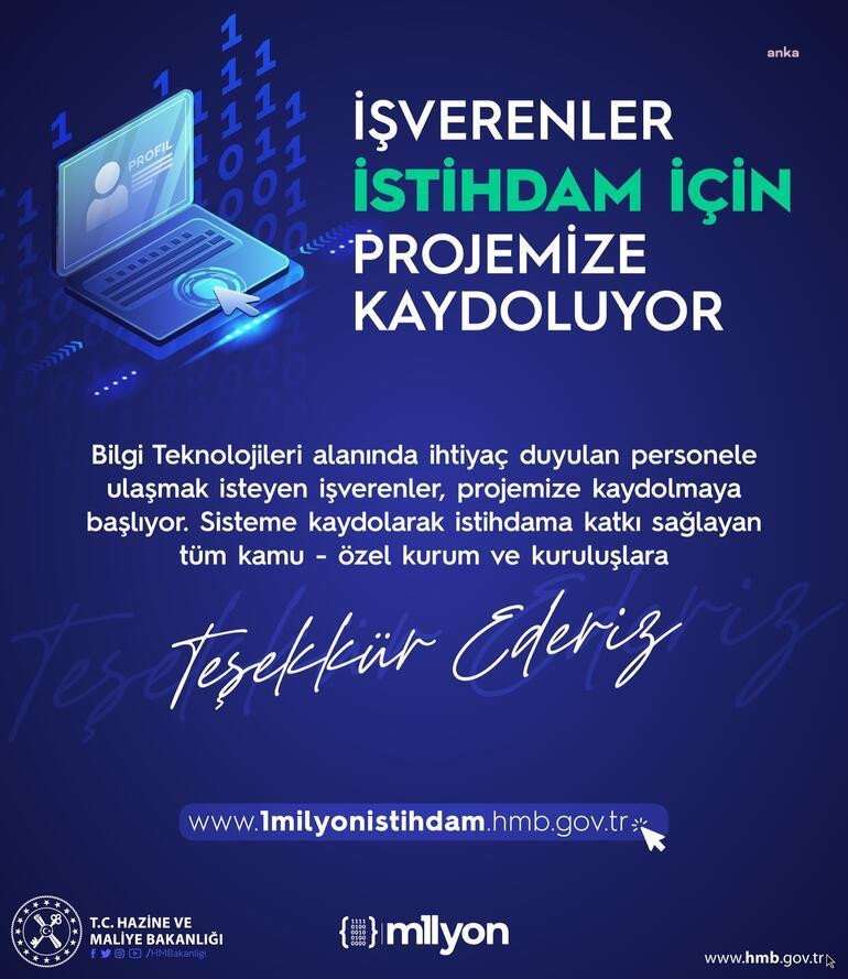 Bakan Nebati açıkladı: 1 milyon istihdam projesine kayıtlar başladı