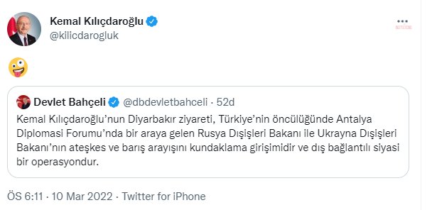 KEMAL KILIÇDAROĞLU'NDAN, DEVLET BAHÇELİ'YE 'EMOJİ'Lİ YANIT