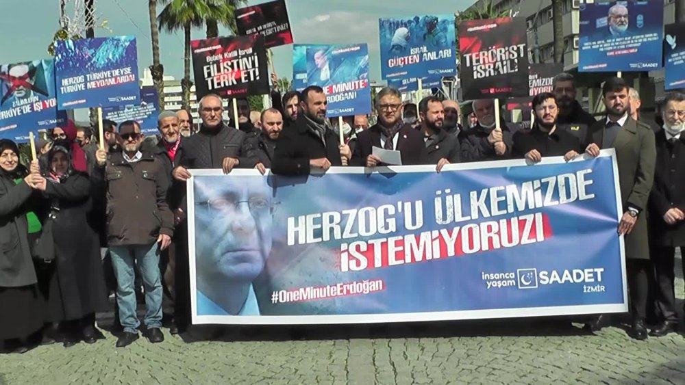 SAADET PARTİSİİZMİR İL BAŞKANLIĞI'NDAN 'HERZOG' PROTESTOSU